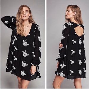 Beautiful Free People Dress Black With White Sz S